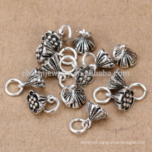 sef102 jewelry findings, vintage 925 sterling sliver lotus flower diy wholesale jewellery mix lots charms accessories